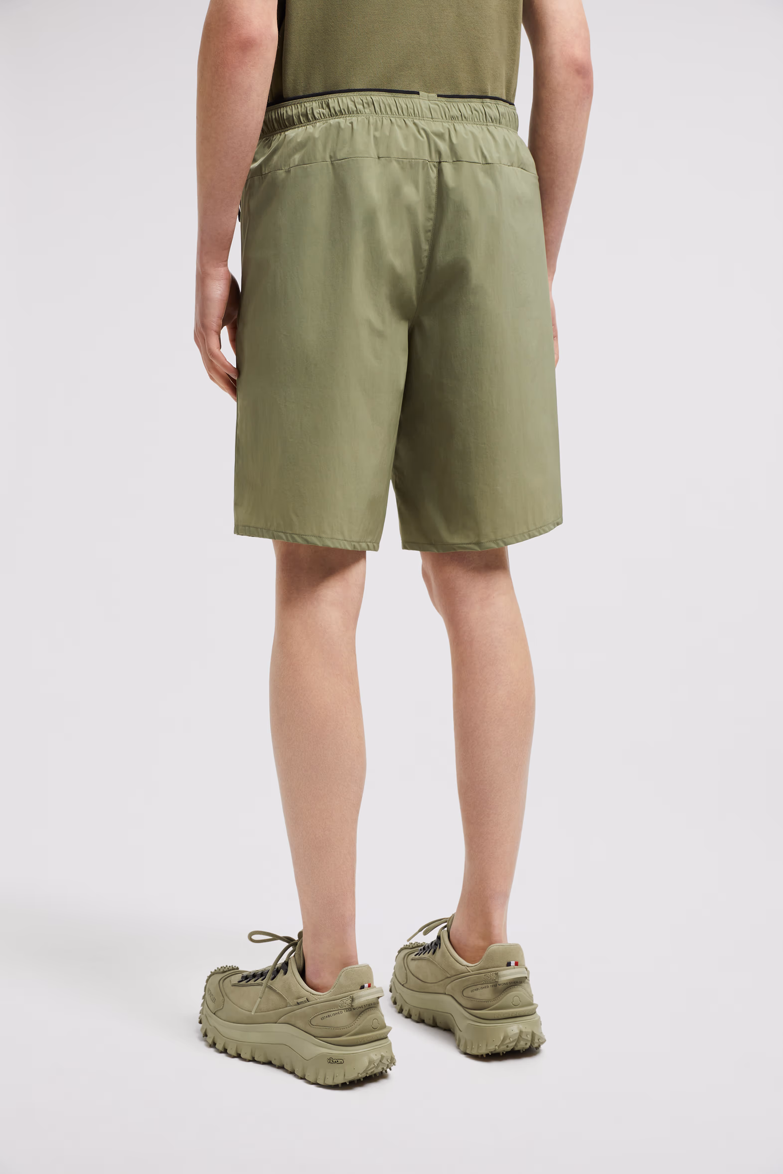 Logo Patch Shorts Men Sage Green Moncler 5